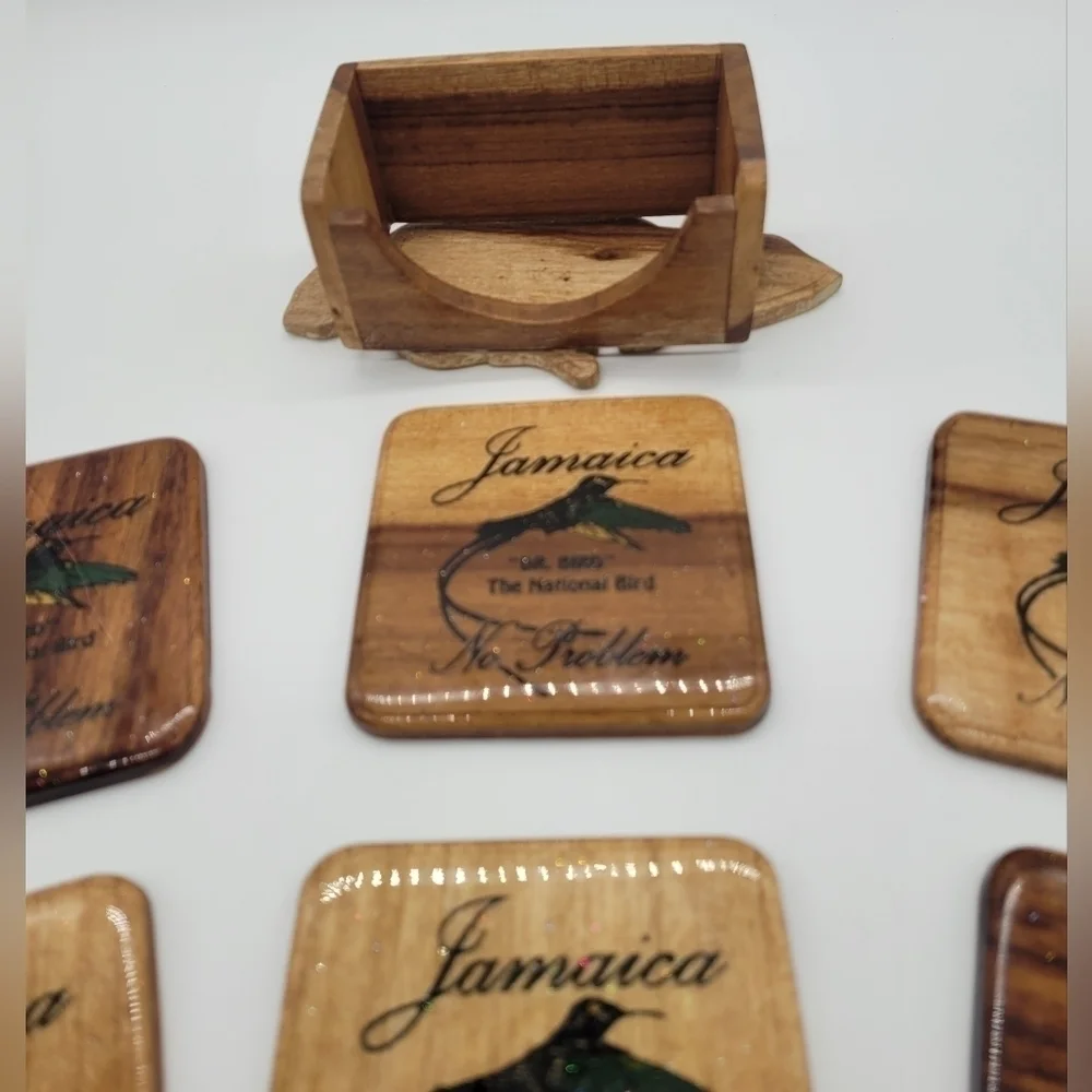 Jamaica Wooden Handmade Coasters set of 6​​​